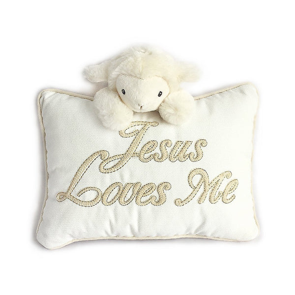 Jesus Loves Me Lamb Accent Pillow