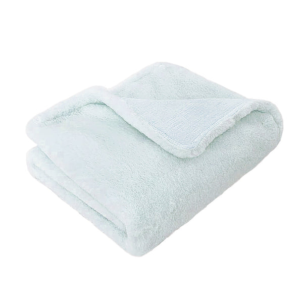 Charmante Luxe Faux Fur Baby Blanket-Blue