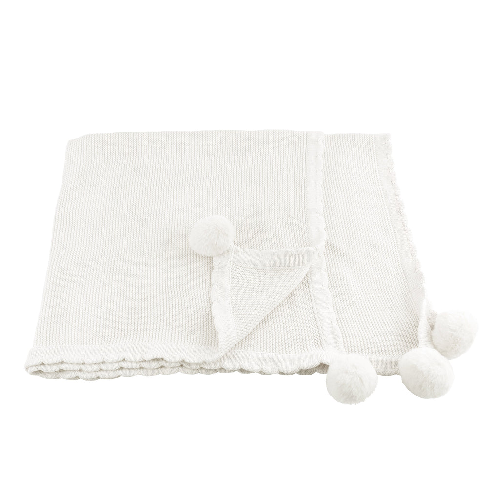 White pom discount pom throw blanket