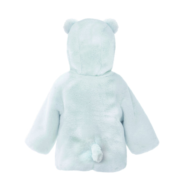 Bear Faux Fur Hooded Baby Coat - 6-12M
