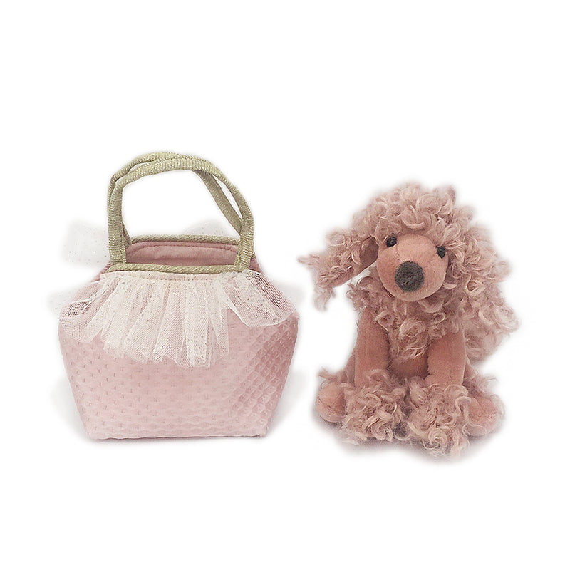 Pink Poodle Plush Toy In Purse Paris