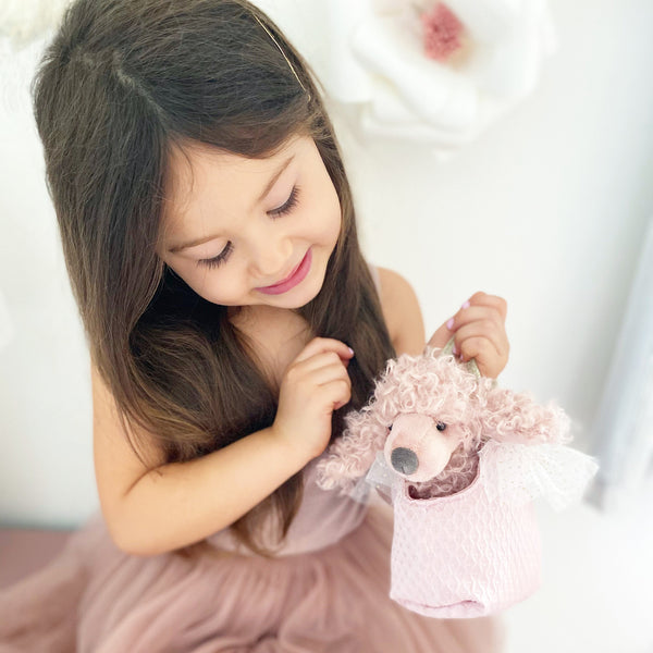 Pink Poodle Plush Toy In Purse Paris