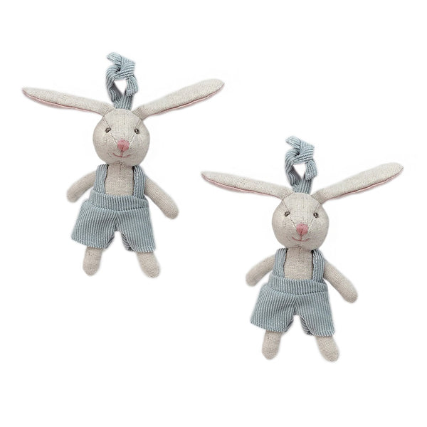 Tiny Bunny Boy Decor Ornament 2pc assortment