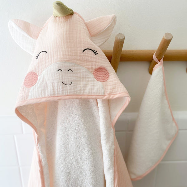 Petit Unicorn Towel and Washcloth Set