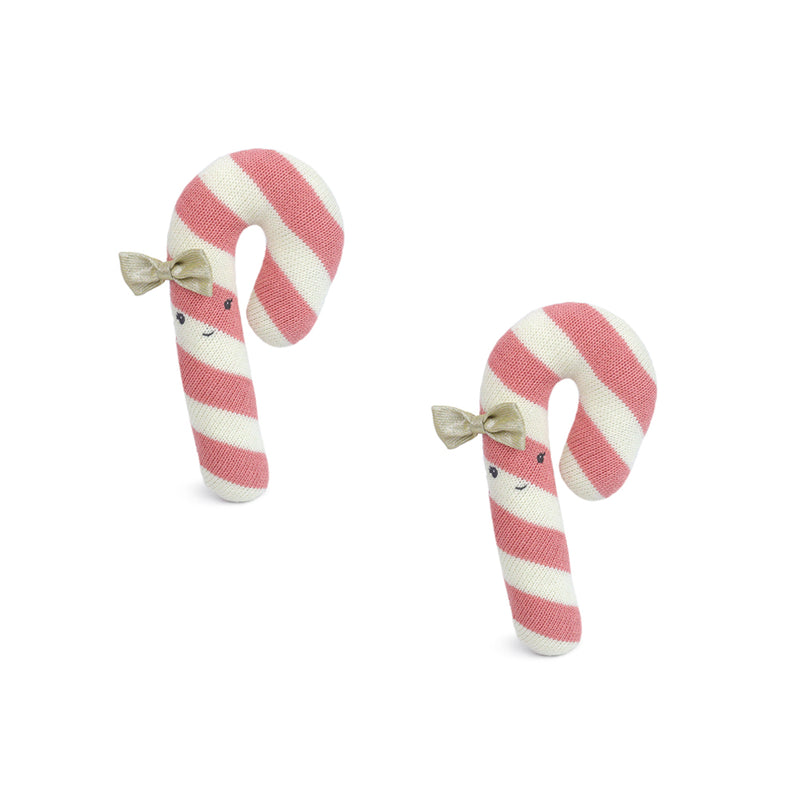 Candy Cane Knit Toy Pink-2pcs assortment