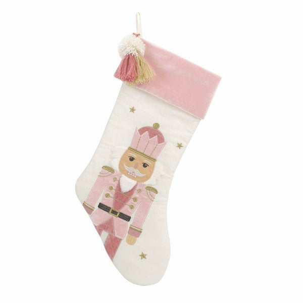 Tassled Nutcracker Stocking - Pink