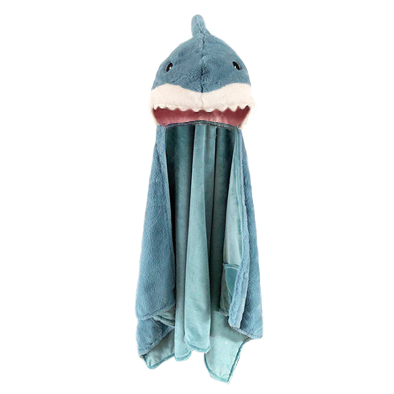 'Seaborn' Plush Shark Hooded Blanket