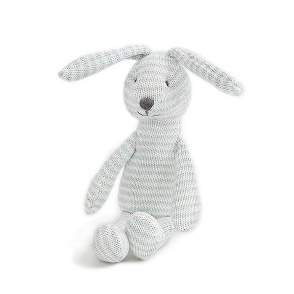 Blue Striped Bunny Knit Plush Toy