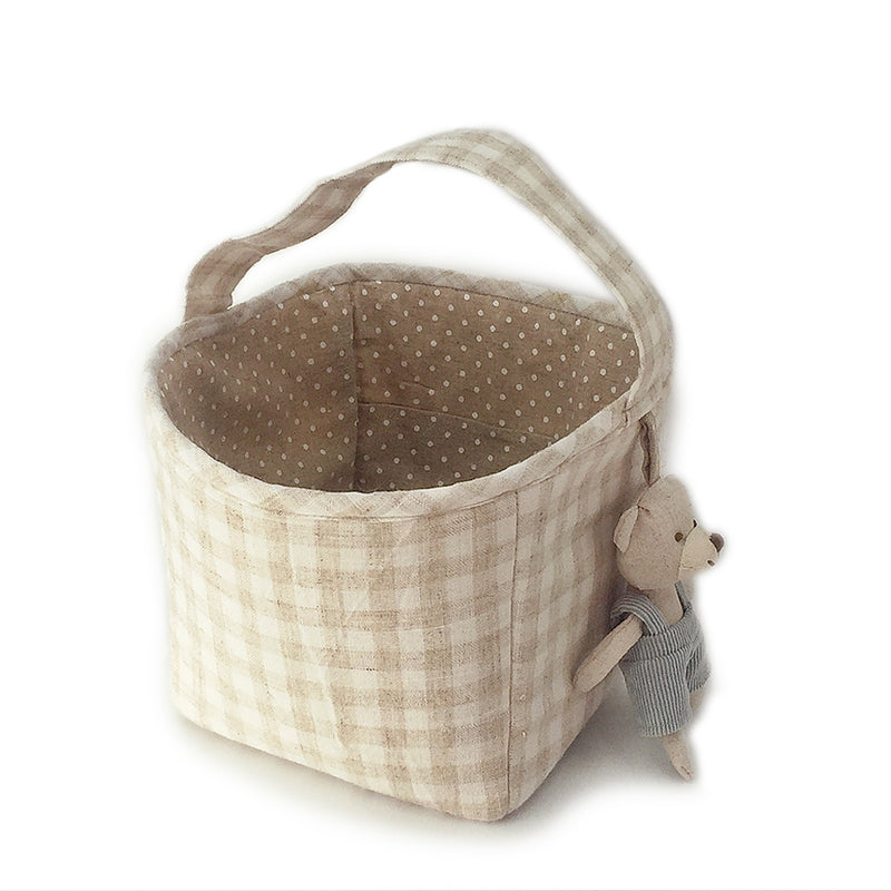 Tan Fabric Basket / Storage Caddy