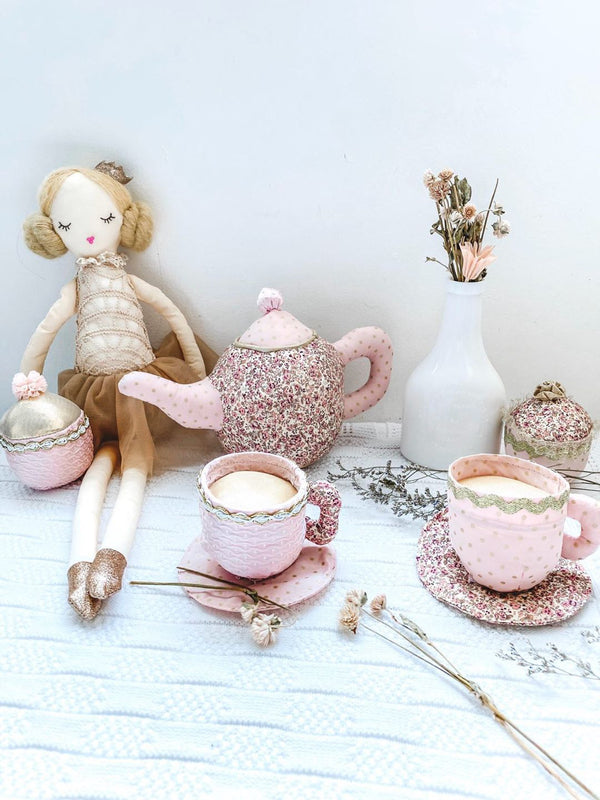Floral Stuffed Toy Tea Set