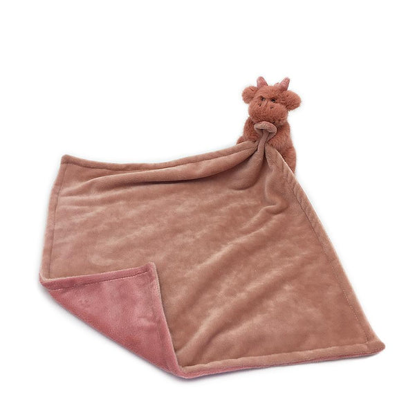 'Darla' Coral Dragon Plush Baby Security Blanket
