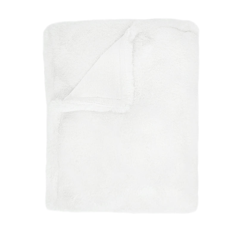 WHITE LUXE FAUX FUR BABY BLANKET