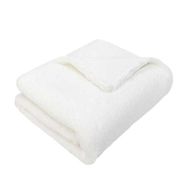 Charmante Luxe Faux Fur Baby Blanket -White