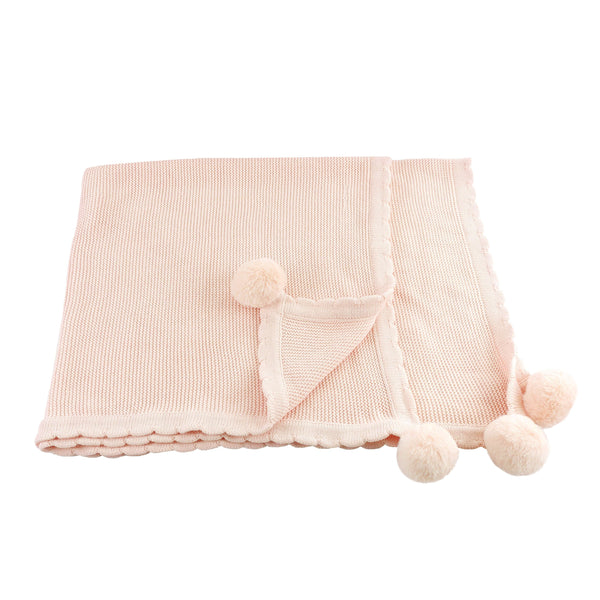 Pom Pom Blanket Blush Pink Mon Ami