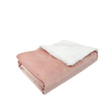 Celestial Velvet and Faux Fur Baby Blanket - Pale Rose Pink