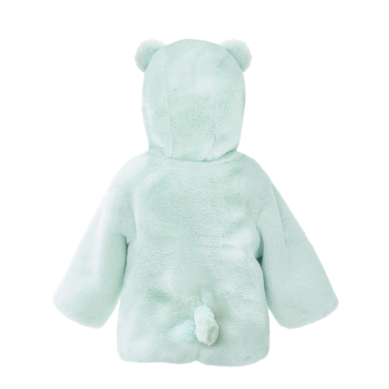 BEAR FAUX FUR HOODED BABY COAT 12 TO 18M