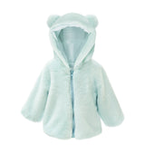 BEAR FAUX FUR HOODED BABY COAT 12 TO 18M