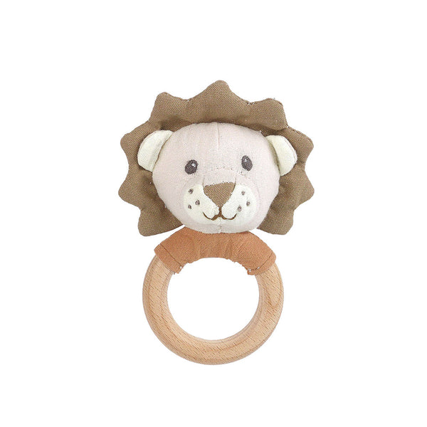 Safari Swaddle & Lion Rattle Gift Set