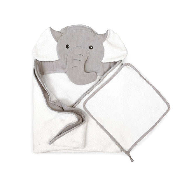 Petit Elephant Towel and Washcloth Set
