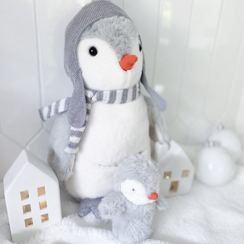 'PEBBLE' THE PENGUIN AND BABY PLUSH TOY