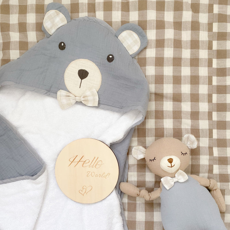 Petit Bear Terry Muslin Towel / Washcloth Set