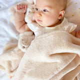 PALE PINK LUXE FAUX FUR BABY BLANKET