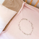 Wreath Embr. Double Sided Blanket - Pink