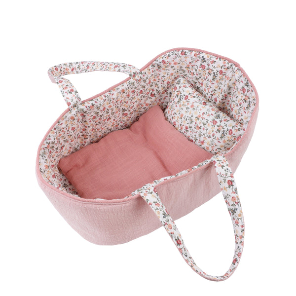 KOVOT 3 Plush Babies in Soft Carrier Basket - Squeeze to Hear Them Giggle -  Removable Dress