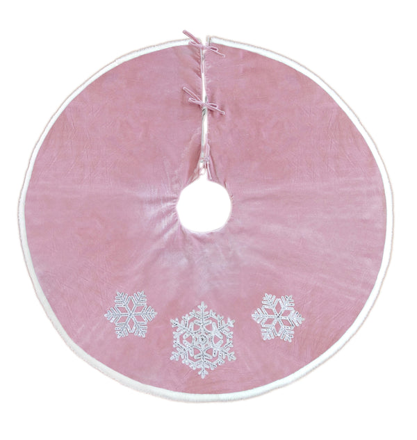 DUSTY ROSE SNOWFLAKE TREE SKIRT