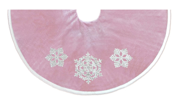 DUSTY ROSE SNOWFLAKE TREE SKIRT