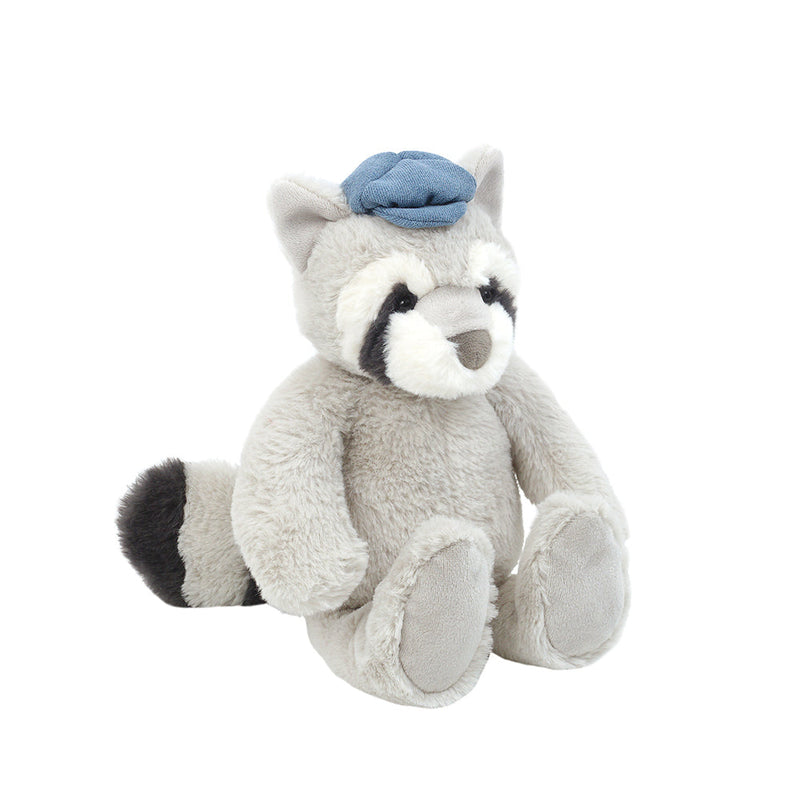 Raccoon in Blue Coat Stuffed Animal