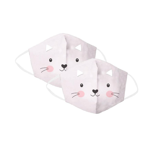 Violet Kitty Childrens Face Cover 2 Pack Set