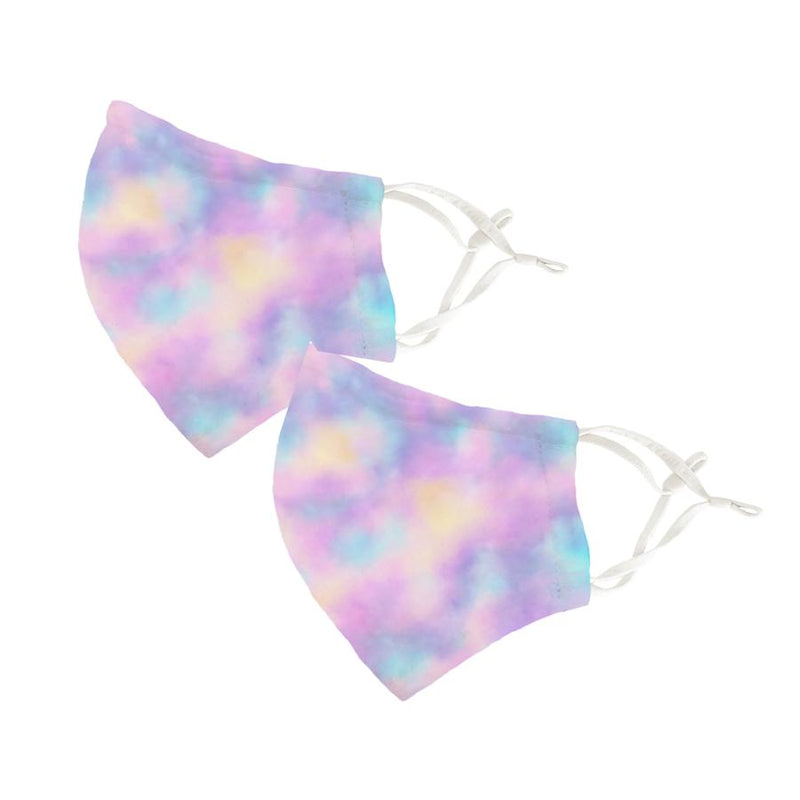 Rainbow Tie Dye Adult Face Cover 2 Pack Set